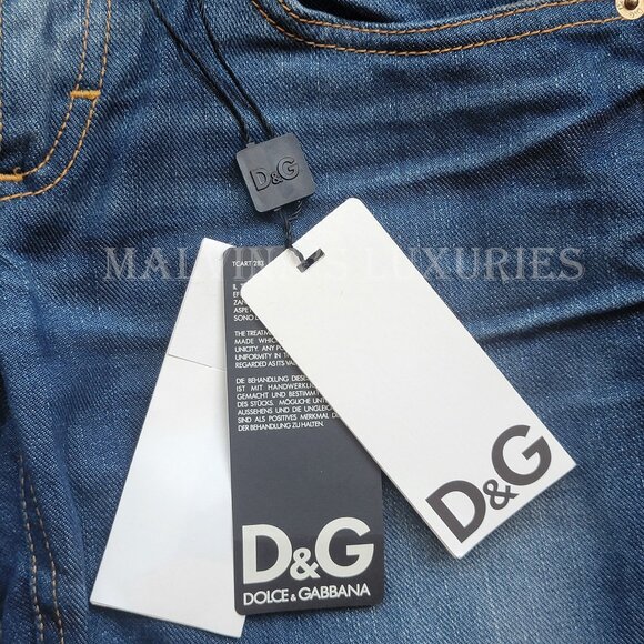 D&G by DOLCE & GABBANA JEANS GIRLY STRAIGHT LEG COTTON sz 26 US 2 - Picture 9 of 11